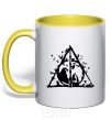 Mug with a colored handle Deadly relics legend yellow фото