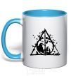 Mug with a colored handle Deadly relics legend sky-blue фото