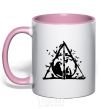 Mug with a colored handle Deadly relics legend light-pink фото