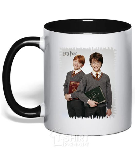 Mug with a colored handle Harry and Ron black фото