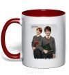 Mug with a colored handle Harry and Ron red фото