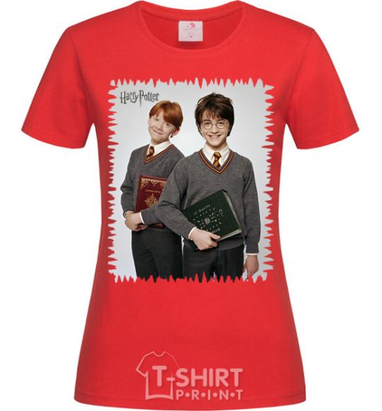 Women's T-shirt Harry and Ron red фото