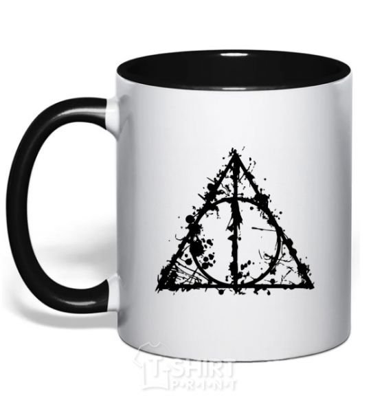 Mug with a colored handle Deadly relics of the splash black фото