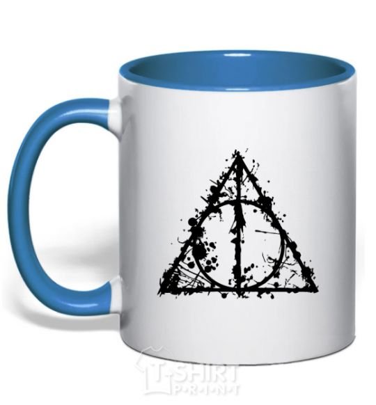 Mug with a colored handle Deadly relics of the splash royal-blue фото