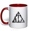 Mug with a colored handle Deadly relics of the splash red фото