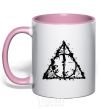 Mug with a colored handle Deadly relics of the splash light-pink фото