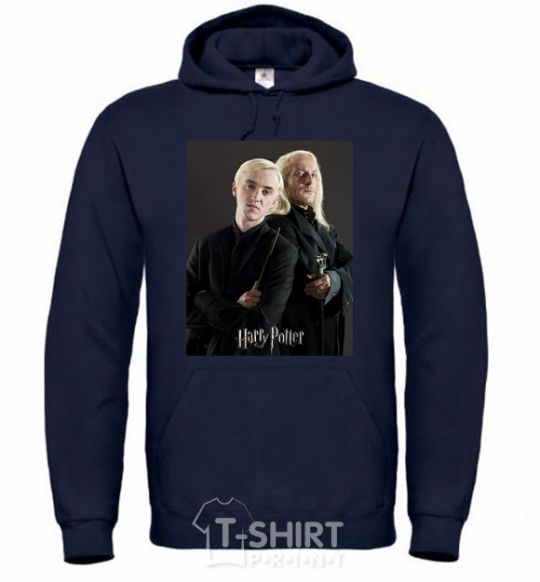 Men`s hoodie Draco Malfoy and his father navy-blue фото