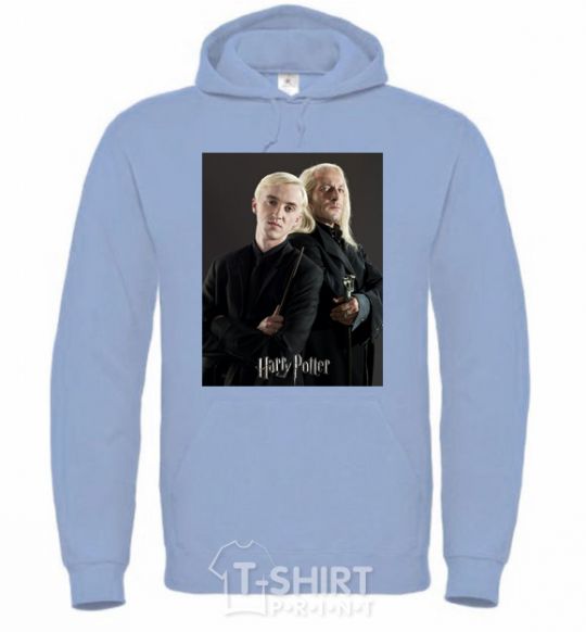 Men`s hoodie Draco Malfoy and his father sky-blue фото