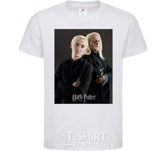 Kids T-shirt Draco Malfoy and his father White фото