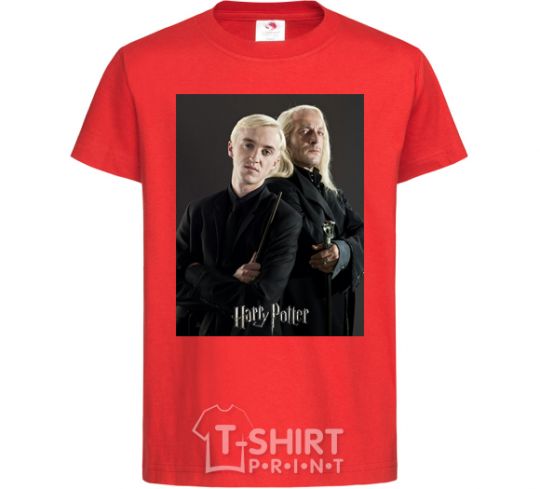Kids T-shirt Draco Malfoy and his father red фото