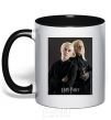 Mug with a colored handle Draco Malfoy and his father black фото