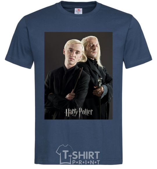 Men's T-Shirt Draco Malfoy and his father navy-blue фото