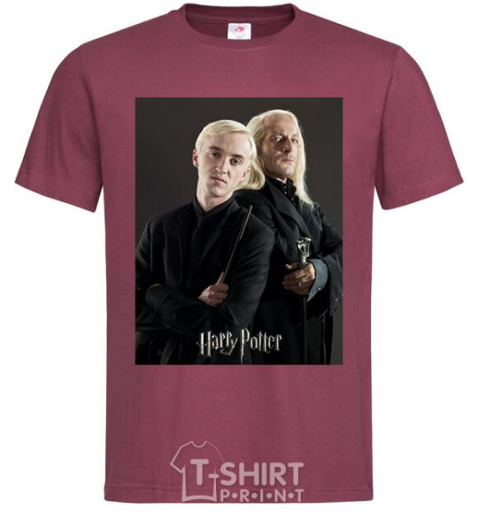 Men's T-Shirt Draco Malfoy and his father burgundy фото