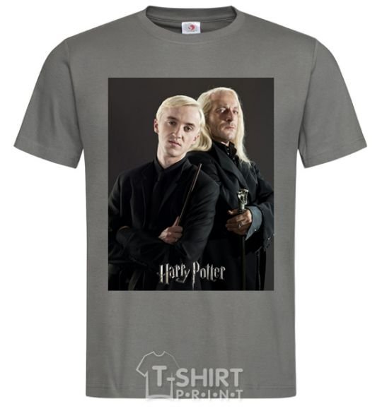 Men's T-Shirt Draco Malfoy and his father dark-grey фото