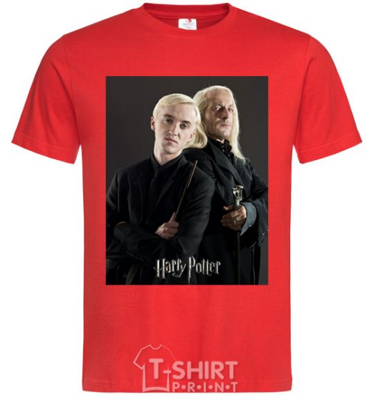 Men's T-Shirt Draco Malfoy and his father red фото