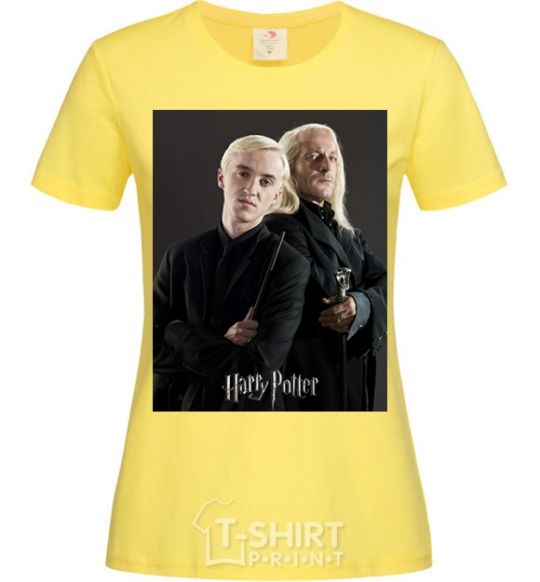 Women's T-shirt Draco Malfoy and his father cornsilk фото