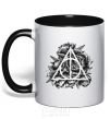 Mug with a colored handle Deadly relics of the peony black фото
