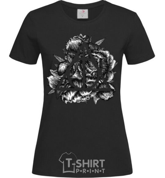 Women's T-shirt Deadly relics of the peony black фото