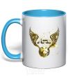 Mug with a colored handle I open at the close sky-blue фото