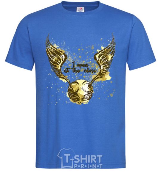 Men's T-Shirt I open at the close royal-blue фото