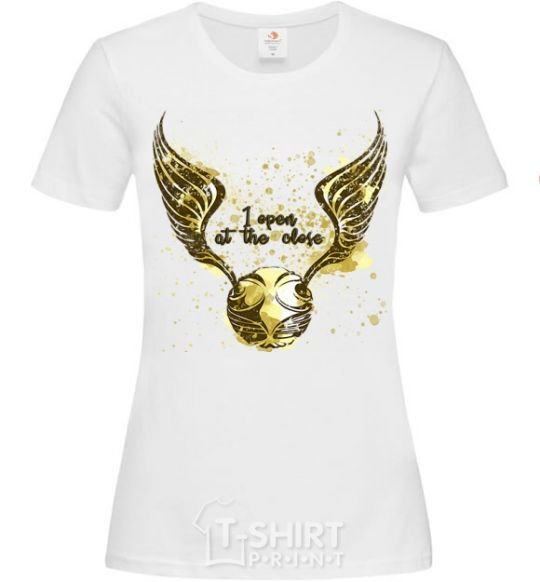 Women's T-shirt I open at the close White фото
