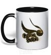 Mug with a colored handle Golden Snitch black фото