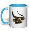 Mug with a colored handle Golden Snitch sky-blue фото