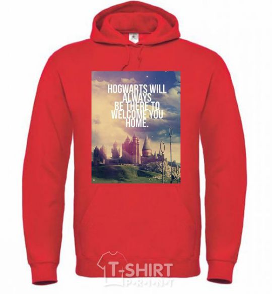 Men`s hoodie Hogwarts will always be there to welcome you home bright-red фото