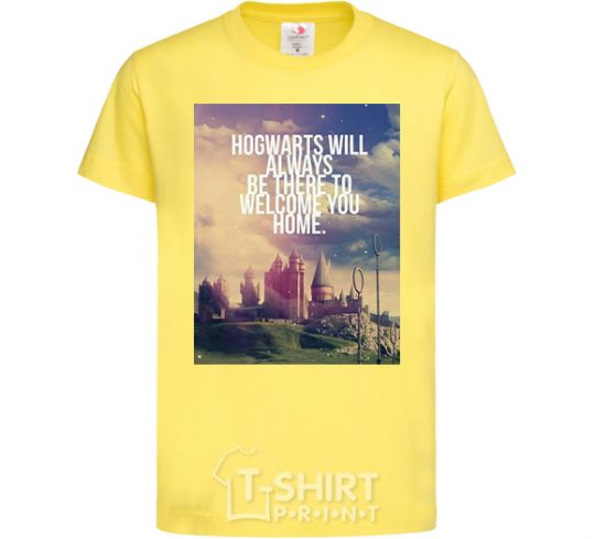Kids T-shirt Hogwarts will always be there to welcome you home cornsilk фото