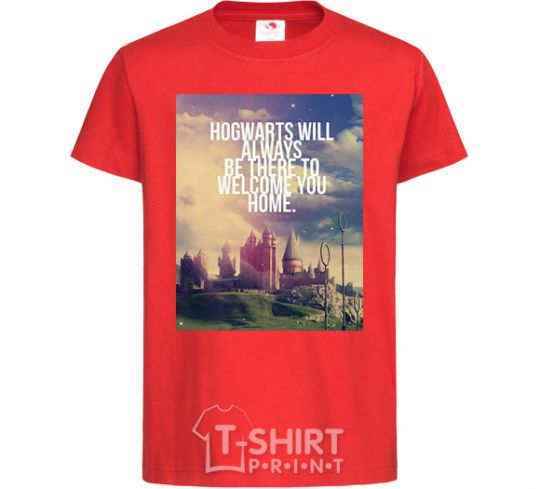 Kids T-shirt Hogwarts will always be there to welcome you home red фото