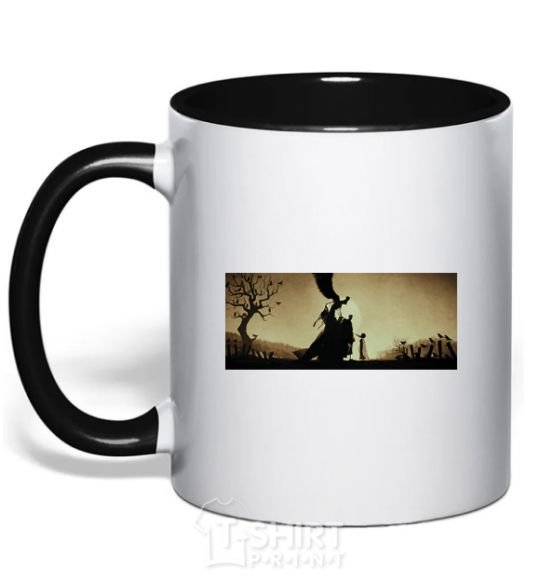 Mug with a colored handle Deathly Hallows excerpt black фото