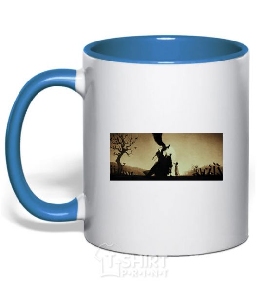 Mug with a colored handle Deathly Hallows excerpt royal-blue фото