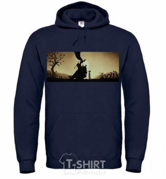 Men`s hoodie Deathly Hallows excerpt navy-blue фото