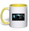 Mug with a colored handle Harry Potter deadly relics yellow фото