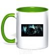 Mug with a colored handle Harry Potter deadly relics kelly-green фото