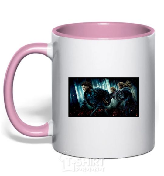 Mug with a colored handle Harry Potter deadly relics light-pink фото