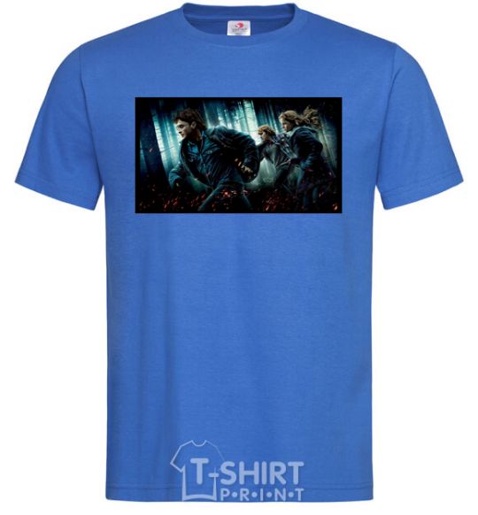 Мужская футболка Гарри Поттер смертельные реликвии Ярко-синий фото