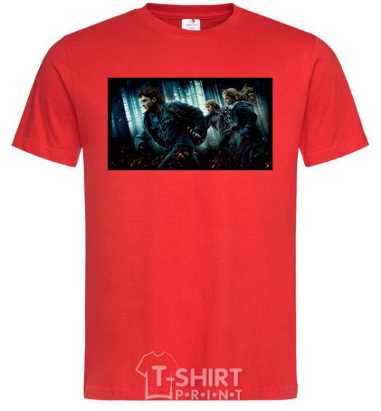 Men's T-Shirt Harry Potter deadly relics red фото