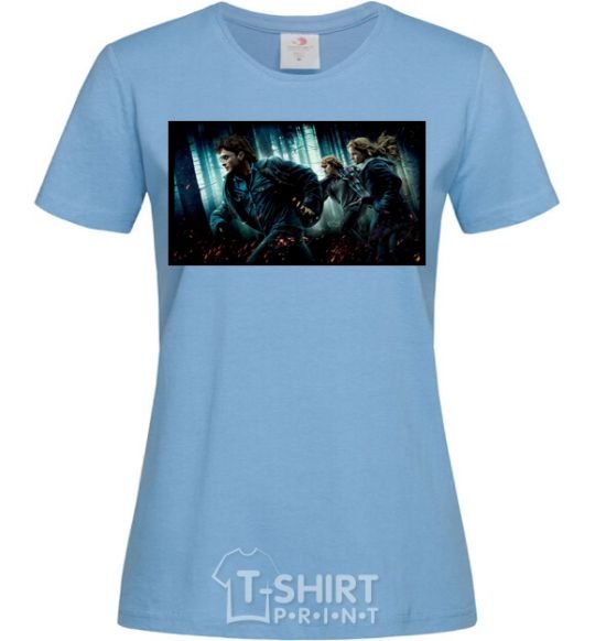 Women's T-shirt Harry Potter deadly relics sky-blue фото