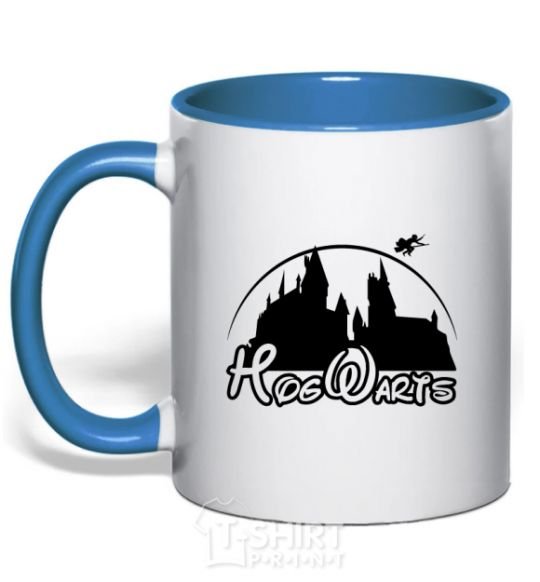 Mug with a colored handle Hogwarts fun royal-blue фото