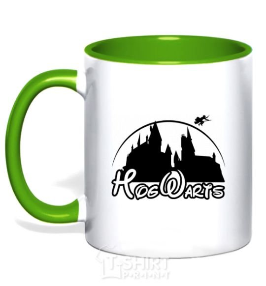 Mug with a colored handle Hogwarts fun kelly-green фото