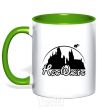 Mug with a colored handle Hogwarts fun kelly-green фото