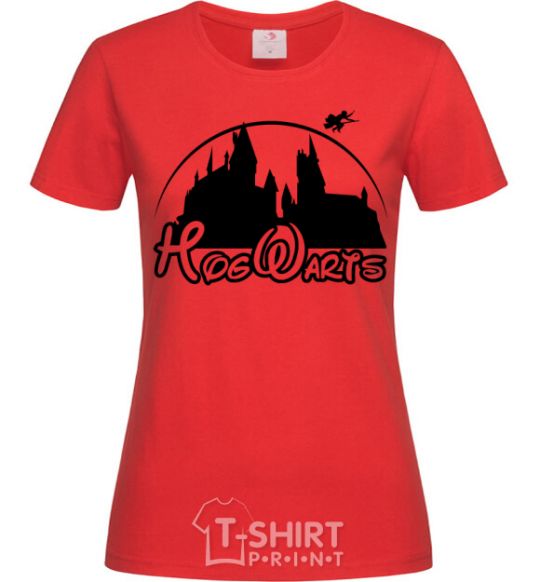 Women's T-shirt Hogwarts fun red фото