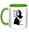 Mug with a colored handle After all this time always kelly-green фото