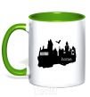 Mug with a colored handle Hogwarts is like home kelly-green фото