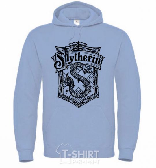 Men`s hoodie Slytherin logo sky-blue фото