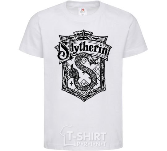 Kids T-shirt Slytherin logo White фото