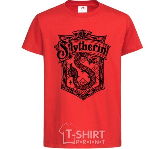 Kids T-shirt Slytherin logo red фото