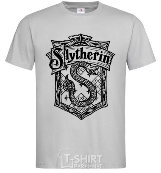 Men's T-Shirt Slytherin logo grey фото