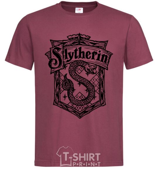 Men's T-Shirt Slytherin logo burgundy фото